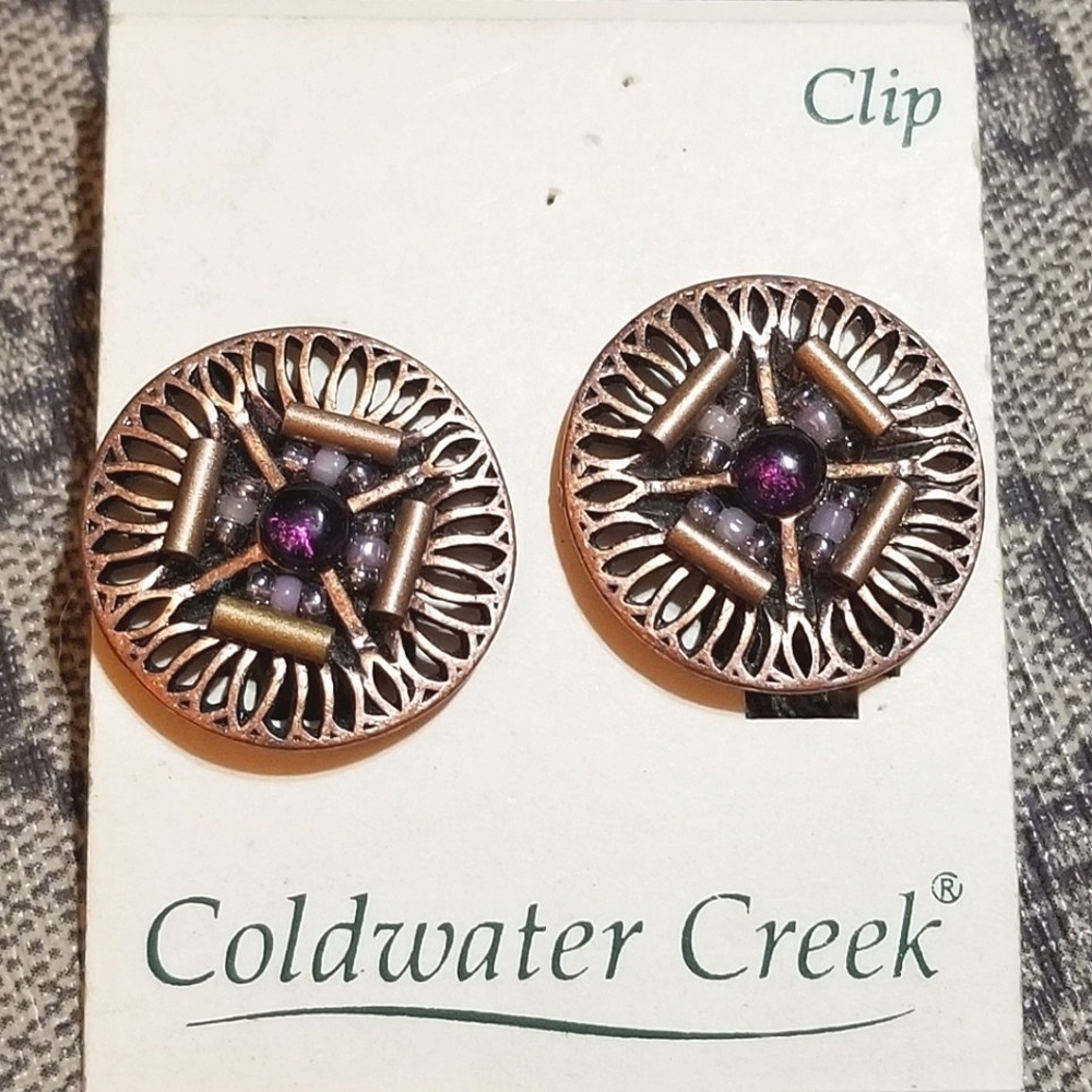 Coldwater Creek Old Stock on Card Clip Earrings